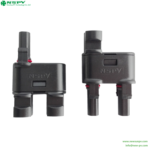 Black Nspv 1500vdc Solar Branch Connector Tuv Certified Ip68 Waterproof For Solar Panel Connection