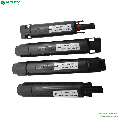 Black Ip67 Waterproof Pv4.0 Solar Diode Connector For Solar System Current Protection