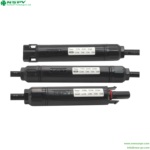 Black Solar Fuse Connector 1000vdc Matching Pv Mc4 In-line Fuse For Solar System