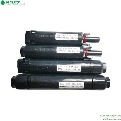 Solar Fuse Connectors 1000vdc With In-line Fuse Pv Fuse Connectors For Solar System Protection - Color: Black