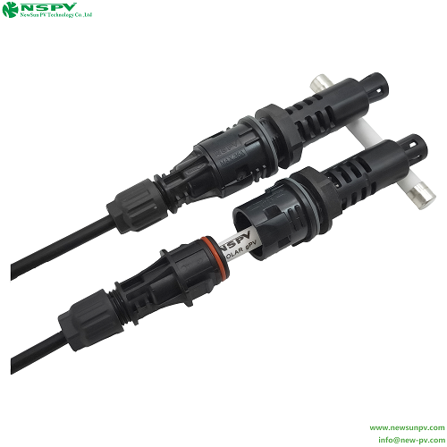 Black 4pfc Dc Solar Panel Connector Inline Fuse 1500vdc Cable End With Tuv Certificate