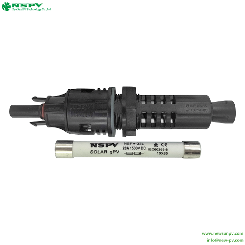 Black Tuv Certified Solar Panel Fuse Connector 4pff Female End For Home Use