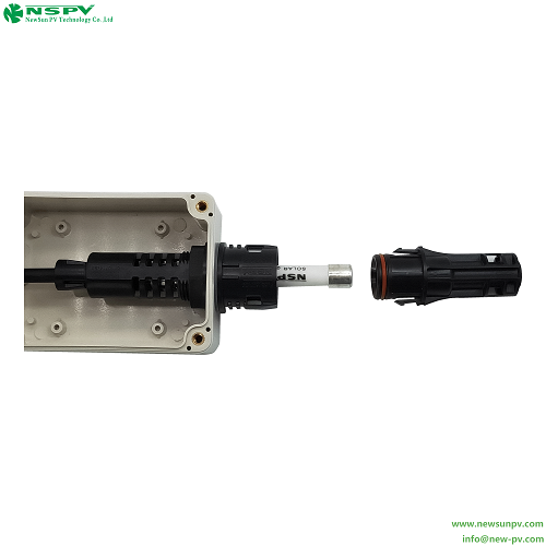 Black 4pfm Tuv Solar Panel Fuse Connector Male End 1500vdc For Solar Pv Combiner Box