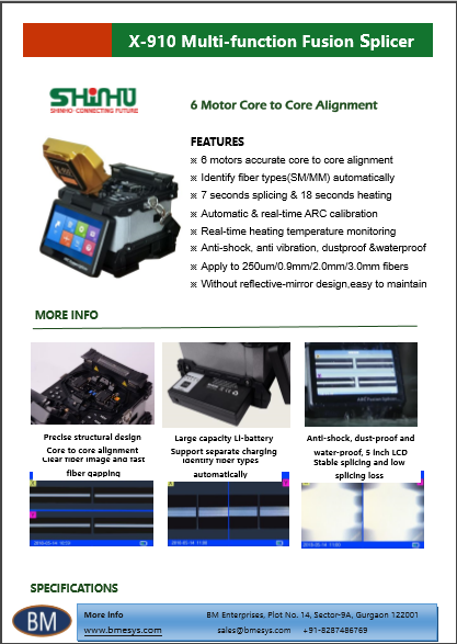 Single Fiber Fusion Splicer - 156mm X 141mm X 156mm, Black | 2.45 Kg, 6 Seconds Splicing, Automatic & Manual Modes, 5200mah Battery, Waterproof, Anti-shock Design, 5000 Records Storage