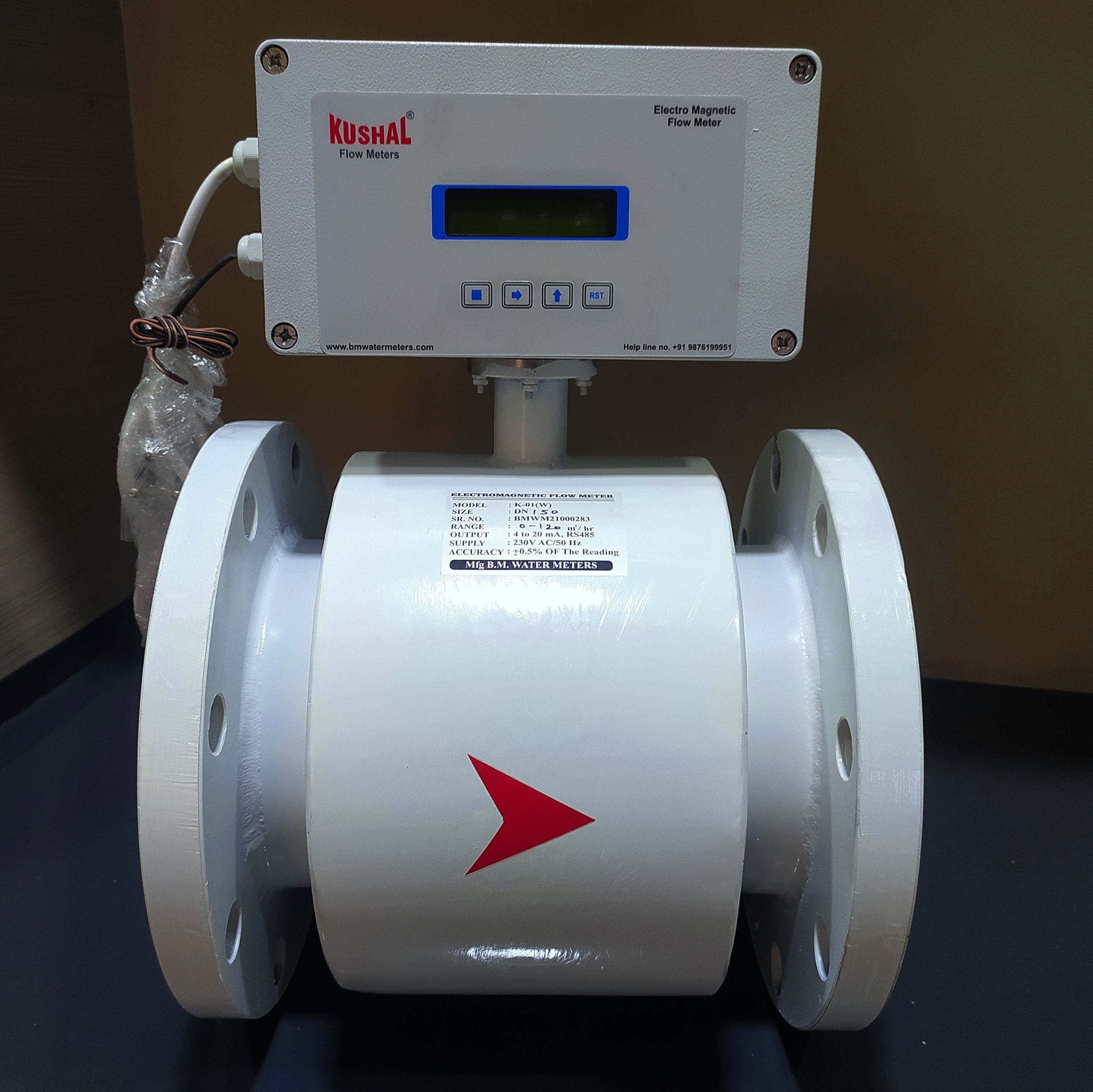 Kushal Electromagnetic (Digital) Flow Meter Accuracy: .5 %