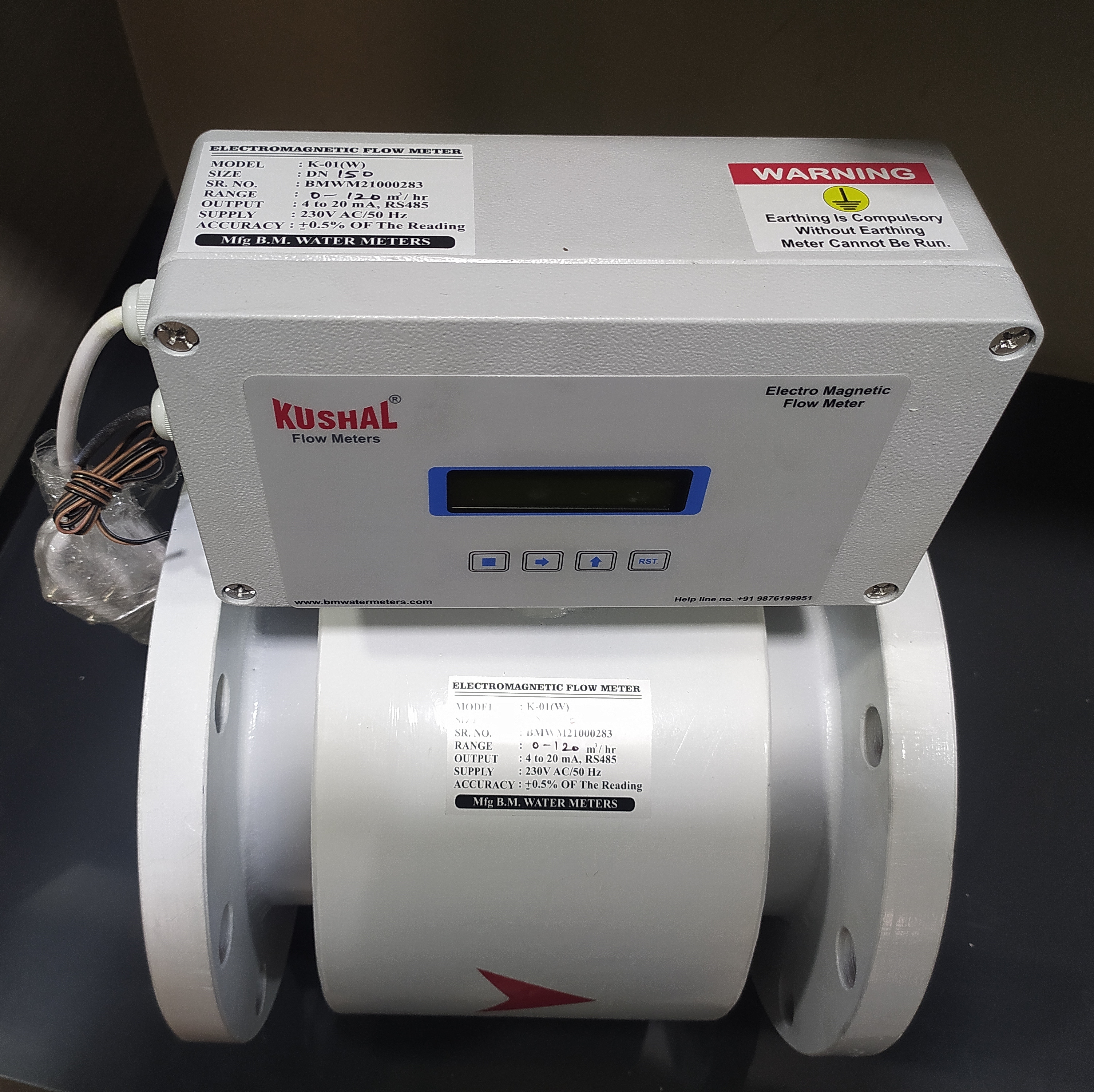 Kushal Electromagnetic (Digital) Flow Meter Accuracy: .5 %
