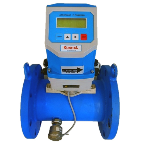 Ultrasonic Flow Meter - Stainless Steel, Inline Installation, 2x20 Backlit Display | Accuracy 1%, 5 to 1000 m3/hr Flow Range, Semi-Automatic Operation, IP65 Ingress Protection