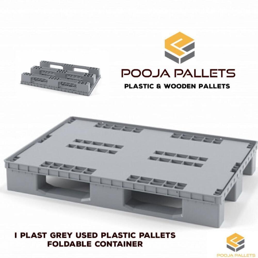 1200X800Mm ग्रे फोल्डेबल प्लास्टिक पैलेट का आकार: विभिन्न आकार में उपलब्ध