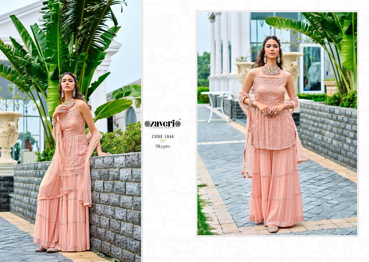Kurti With Dupatta And Sharara. Decoration Material: Ribbons