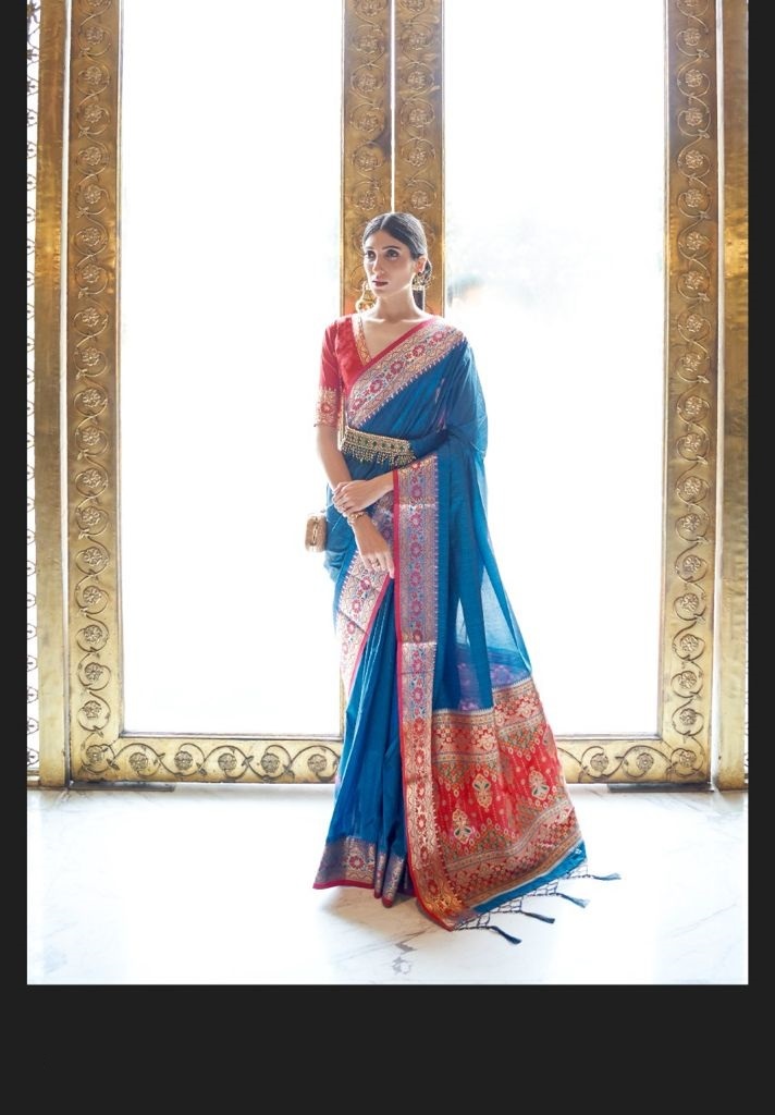 Silk Saree - Art Silk, Resam Embroidery | Red Embroidered Banarasi Style For Traditional Casual Wedding Wear