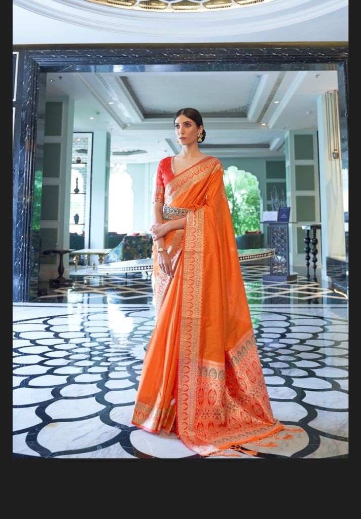 Silk Saree - Art Silk, Resam Embroidery | Red Embroidered Banarasi Style For Traditional Casual Wedding Wear