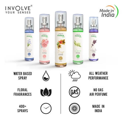 Involve Riviera Mist Car Perfume Spray - Bouquet Fragrance Car Air Freshener Spray Suitable For: Daily Use