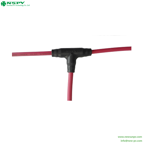 Black 2 To 1 Solar T Branch Customized With Tuv Inline Fuse Connector