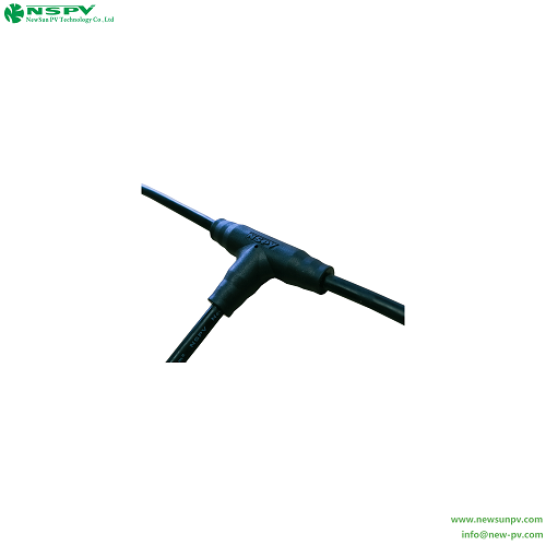 Black 2 To 1 Solar T Branch Customized With Tuv Inline Fuse Connector