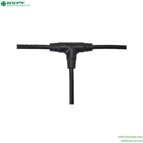 Black 2 To 1 Solar T Branch Customized With Tuv Inline Fuse Connector