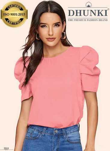 Dhunki Ladies Top - Ajanta Fabric Blend (95% Polyester, 5% Spandex), M & XL Sizes | Limited Edition, Designer 1/3 Sleeve, Casual Daily Wear, Elegant Winter Fashion