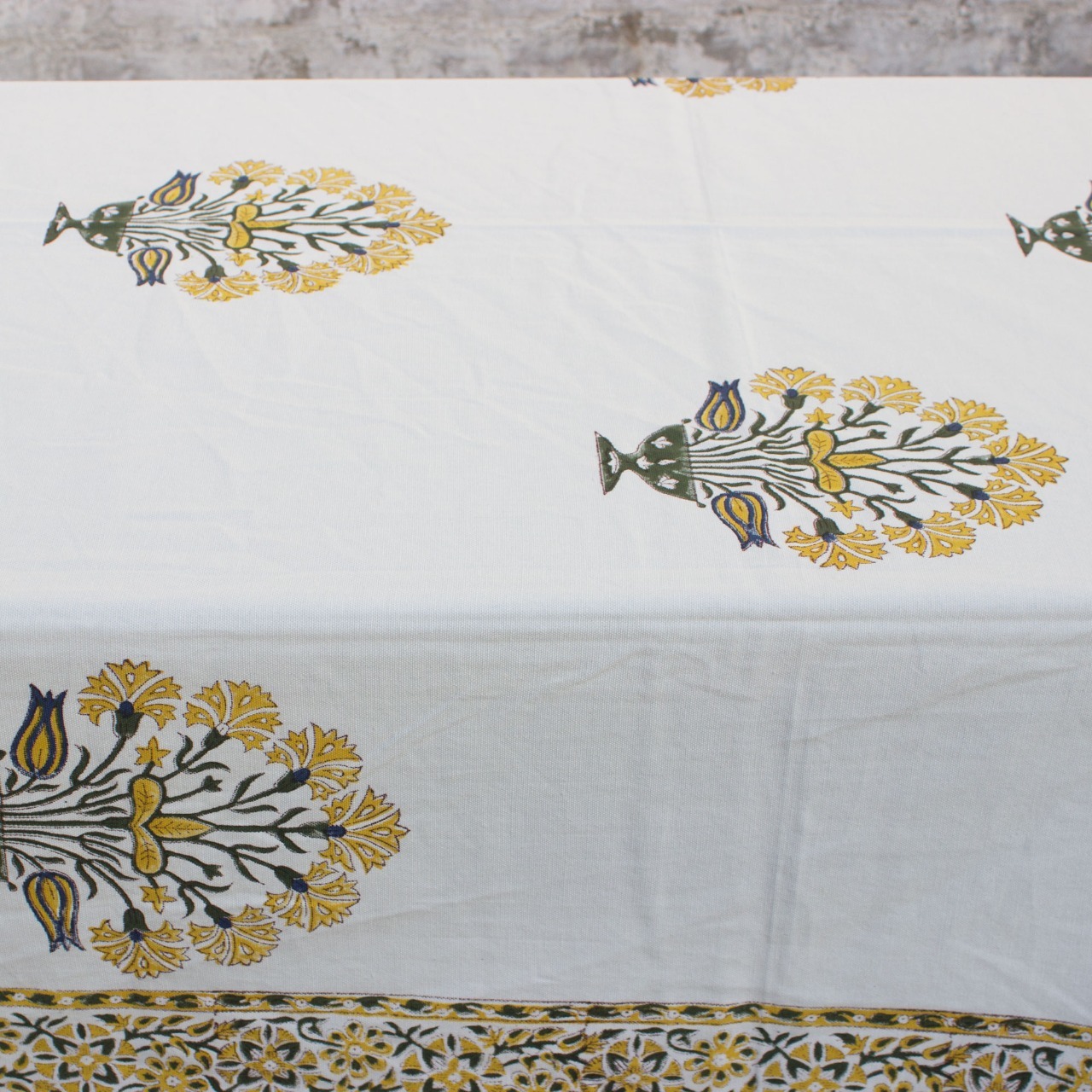 Hand Block Printed Cotton Table Cover - 60x90 Inches & 60x108 Inches | Multicolor, Handmade For Parties, Weddings, Banquets, Outdoor Use