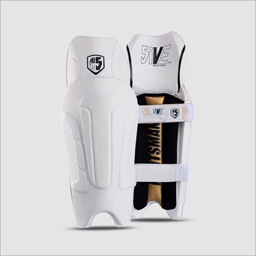 White Huntsman Wicket Keeping Pads - Wooden Filled With Cotton Material, Mens/Youth Size, Stylish Ivory White Color | Vented Face For Enhanced Airflow, Broad Foam Centre Strip For Extra Shin Protection