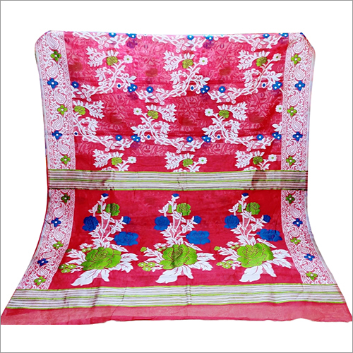 Multi Color Ladies Pink Printed Jamdani Saree