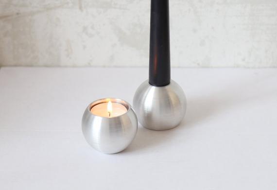 Brass Candle Holder In Tulip Shape