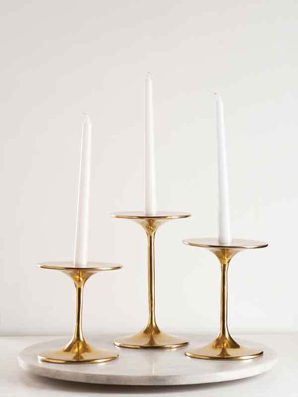 Christmas Candle Holder - Ceramic, Oval Cut-out Design, Matte Finish | Minimalistic Style, Decorative Ambient Lighting, Handmade