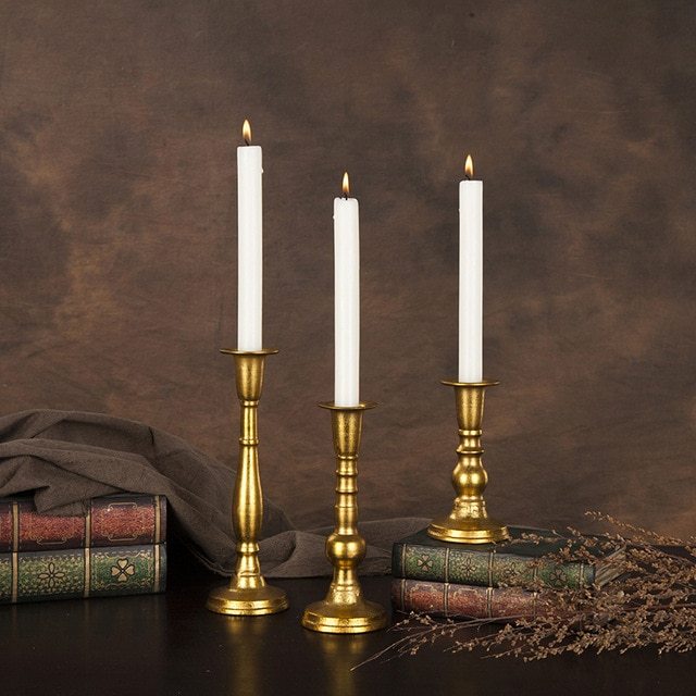 Brass Silver Altar Candle Holder