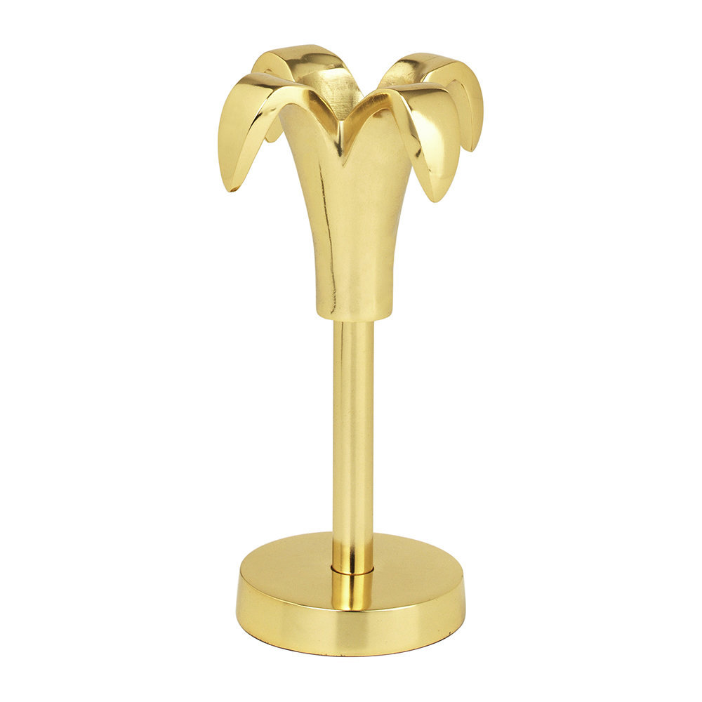 Premium Quality Brass Flower Candle Holder - Handmade Flower Shape Polished Brass Finish | Elegant And Artistic Design Vibrant Colors Free-standing