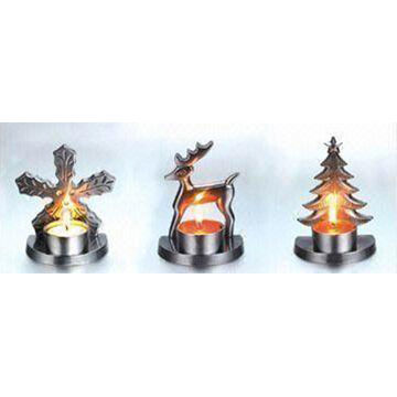 Brass Small Candle Holder With Small Applique