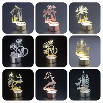 Brass Small Candle Holder With Small Applique