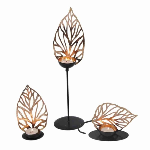 Brass Taper Leaf Taper Candle Holder