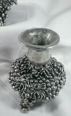 Brass Taper Engraved Silver Candle Holder