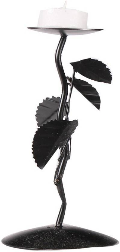 Brass Black Fancy Candle Stand