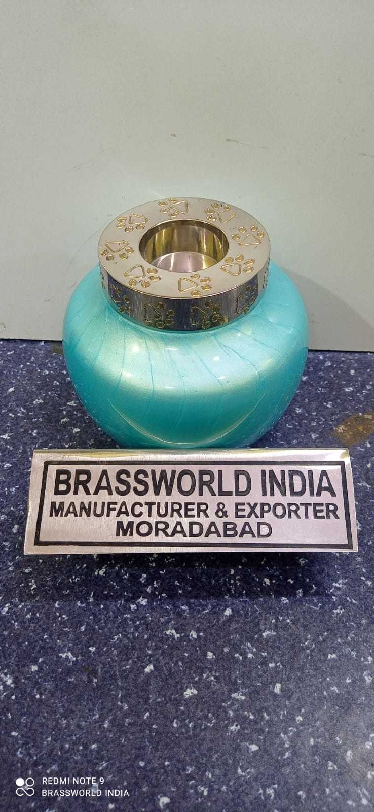 Brass Brown Pet Paw Engraved