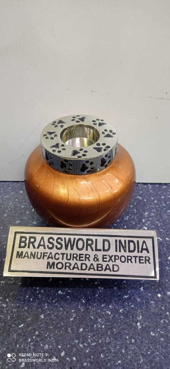 Brass Brown Pet Paw Engraved