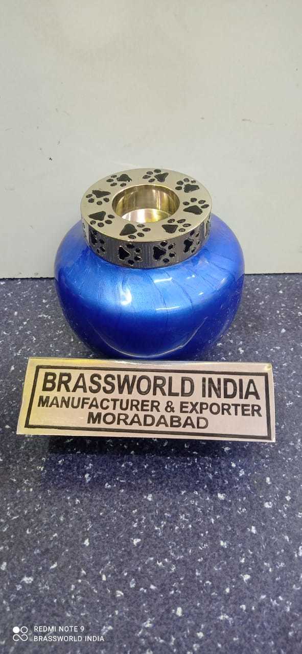 Brass Brown Pet Paw Engraved