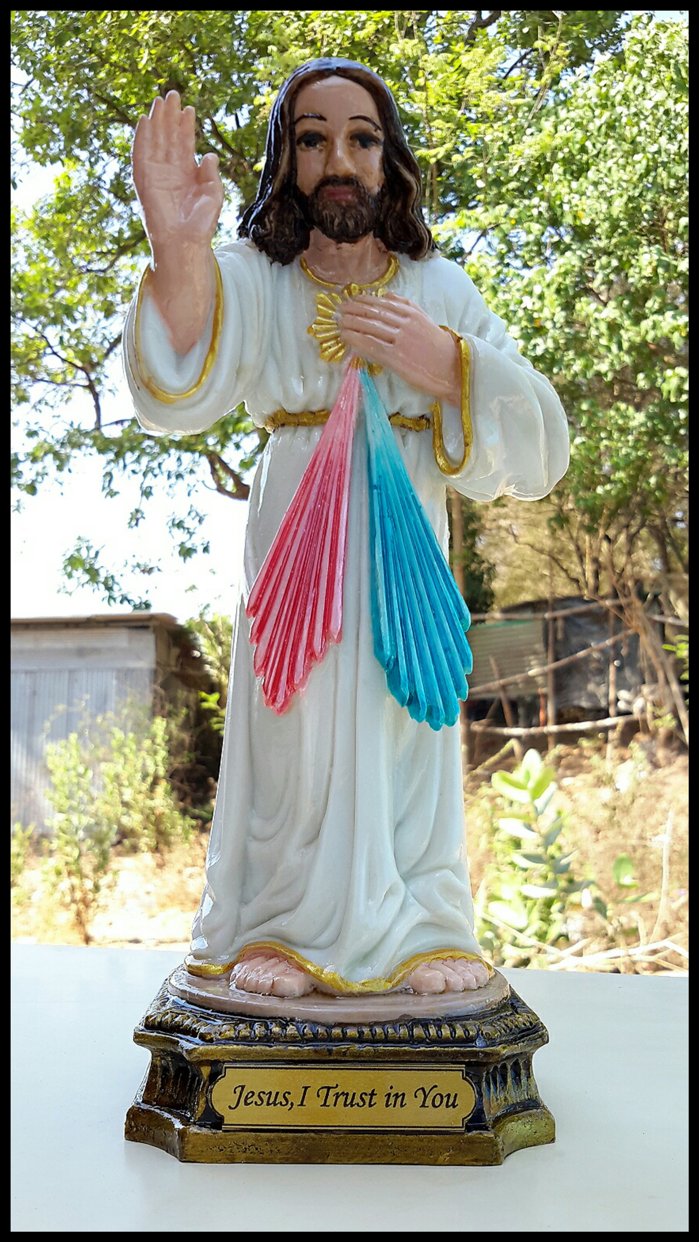 Jesus Statue - 6 Inches | Multicolour Handmade Polyresin Marble Dust Design