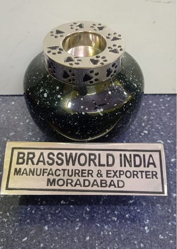 Black Pet Paw Engraved On Top Pet