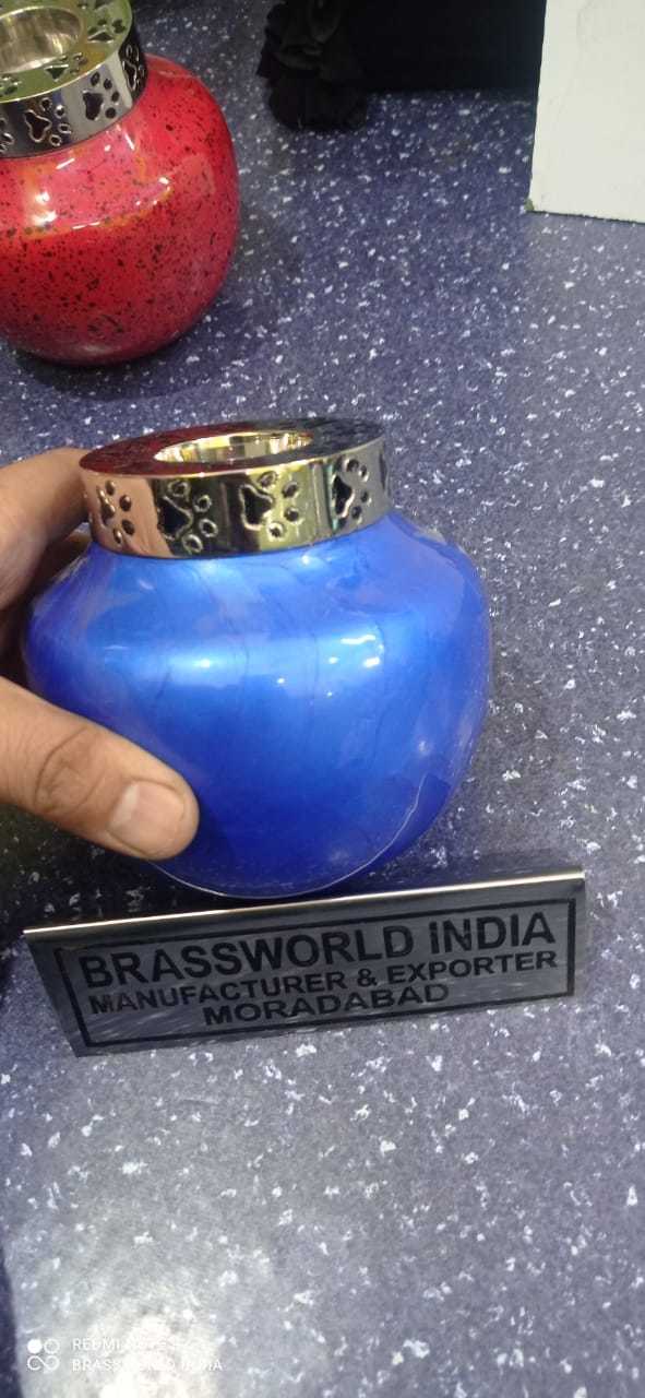 Aluminium Blue Pet Paw Engraved Tea Light Pet