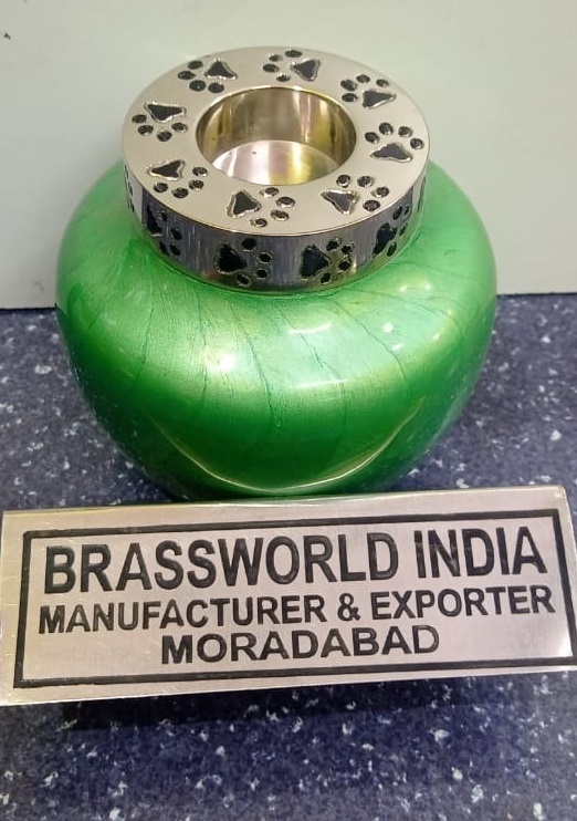 Aluminium Yellow With Black Pet Paw Engraved Pet