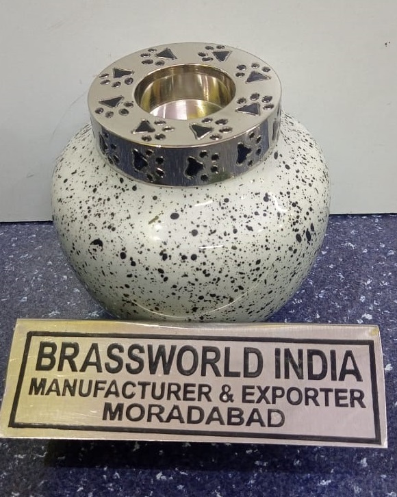 Aluminium Yellow With Black Pet Paw Engraved Pet