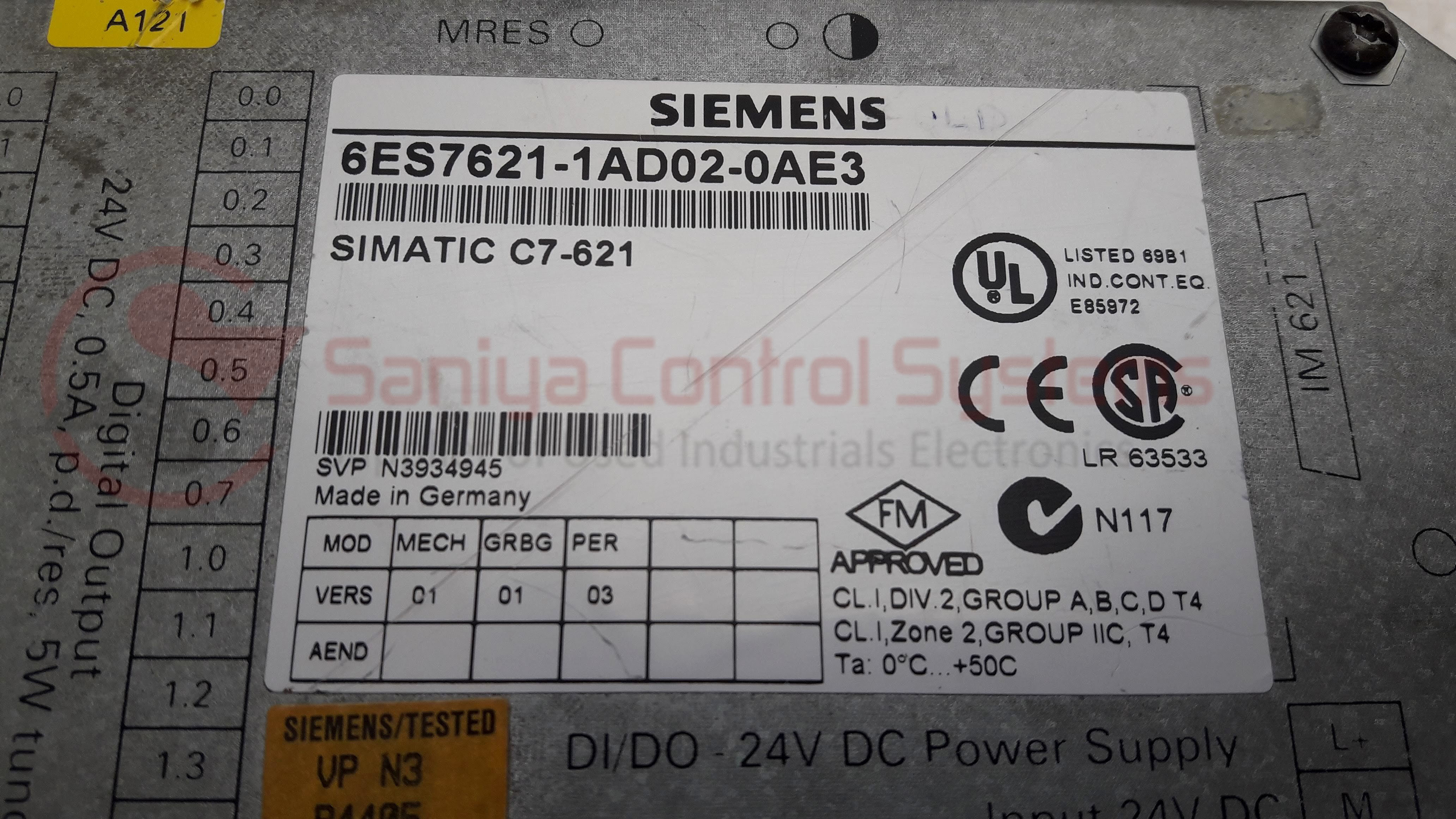 Siemens 6es7 621 1ad02 0ae3 Simatic C7 621 Panel Keypad