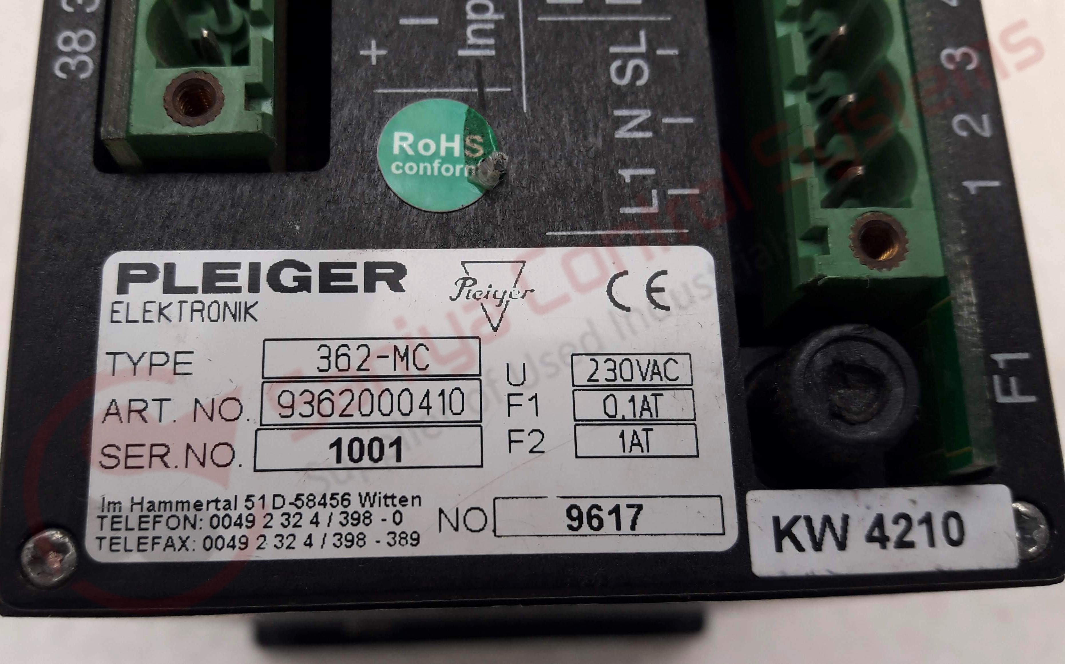 Pleiger Elektronik 362-mc Multi Function Controller