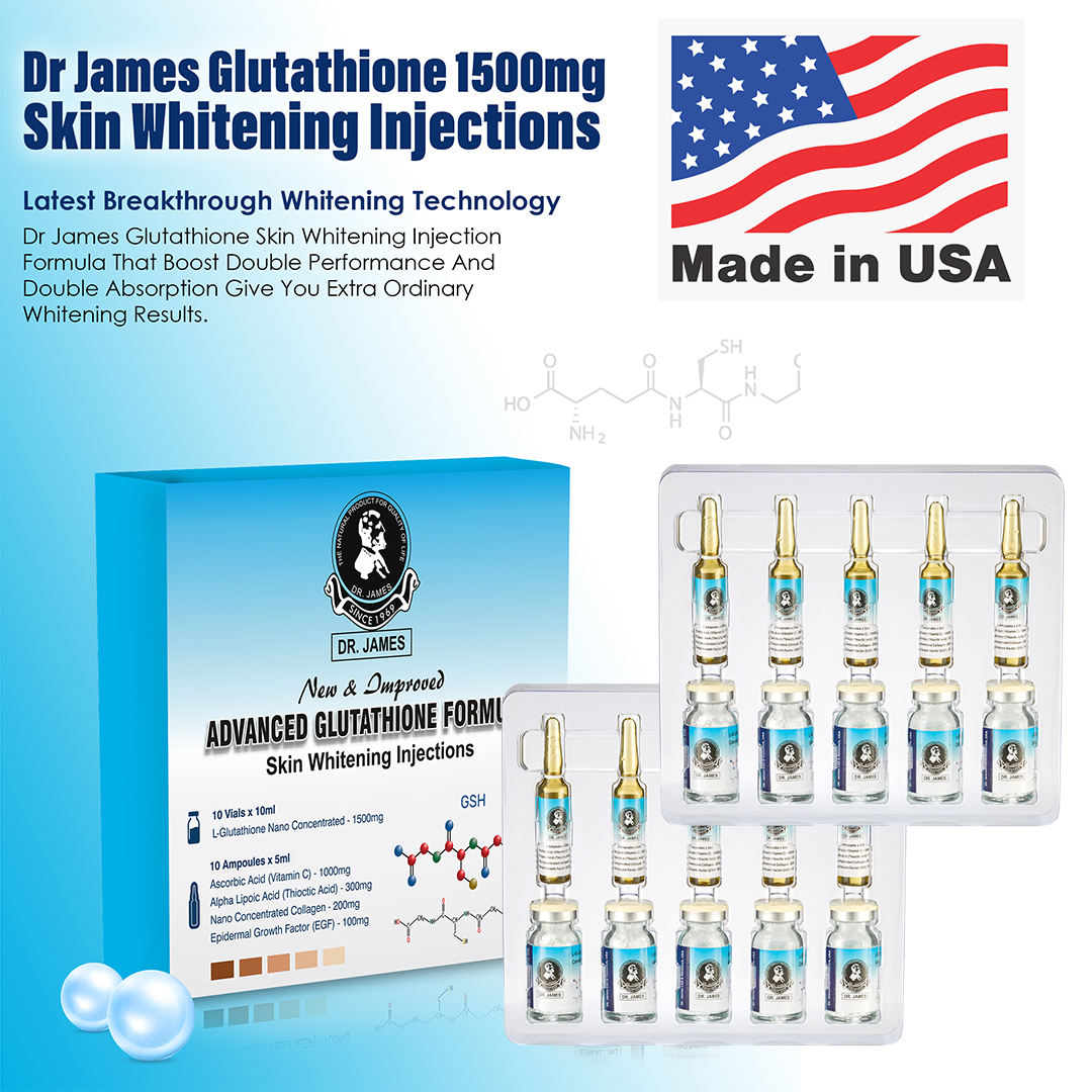 Dr James Glutathione 1500mg Skin Whitening Injections - Physical Form: Powder