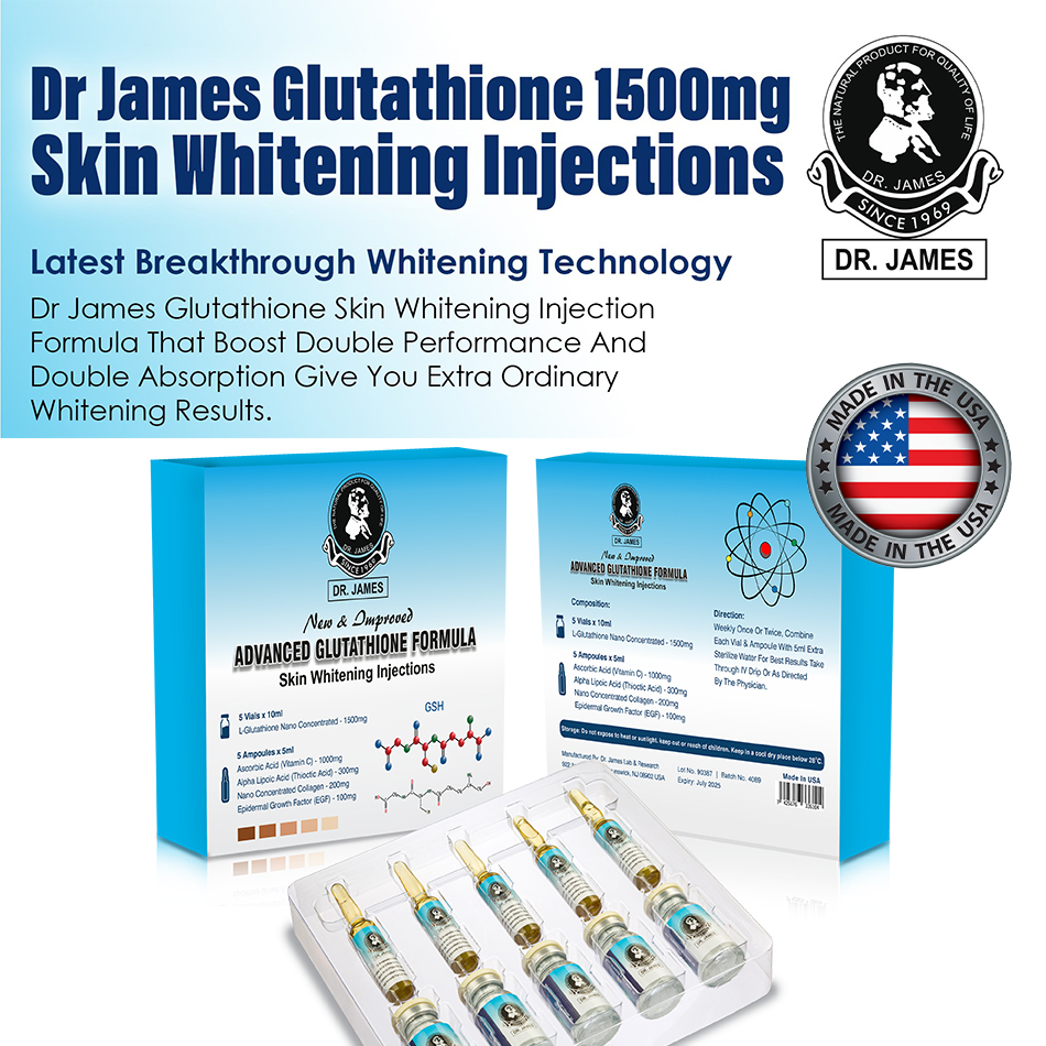 Dr James Glutathione 1500mg Skin Whitening Injections - Physical Form: Powder