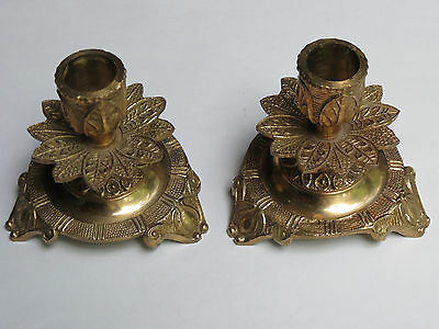 Brass Green Deer Engraved Candle Holder