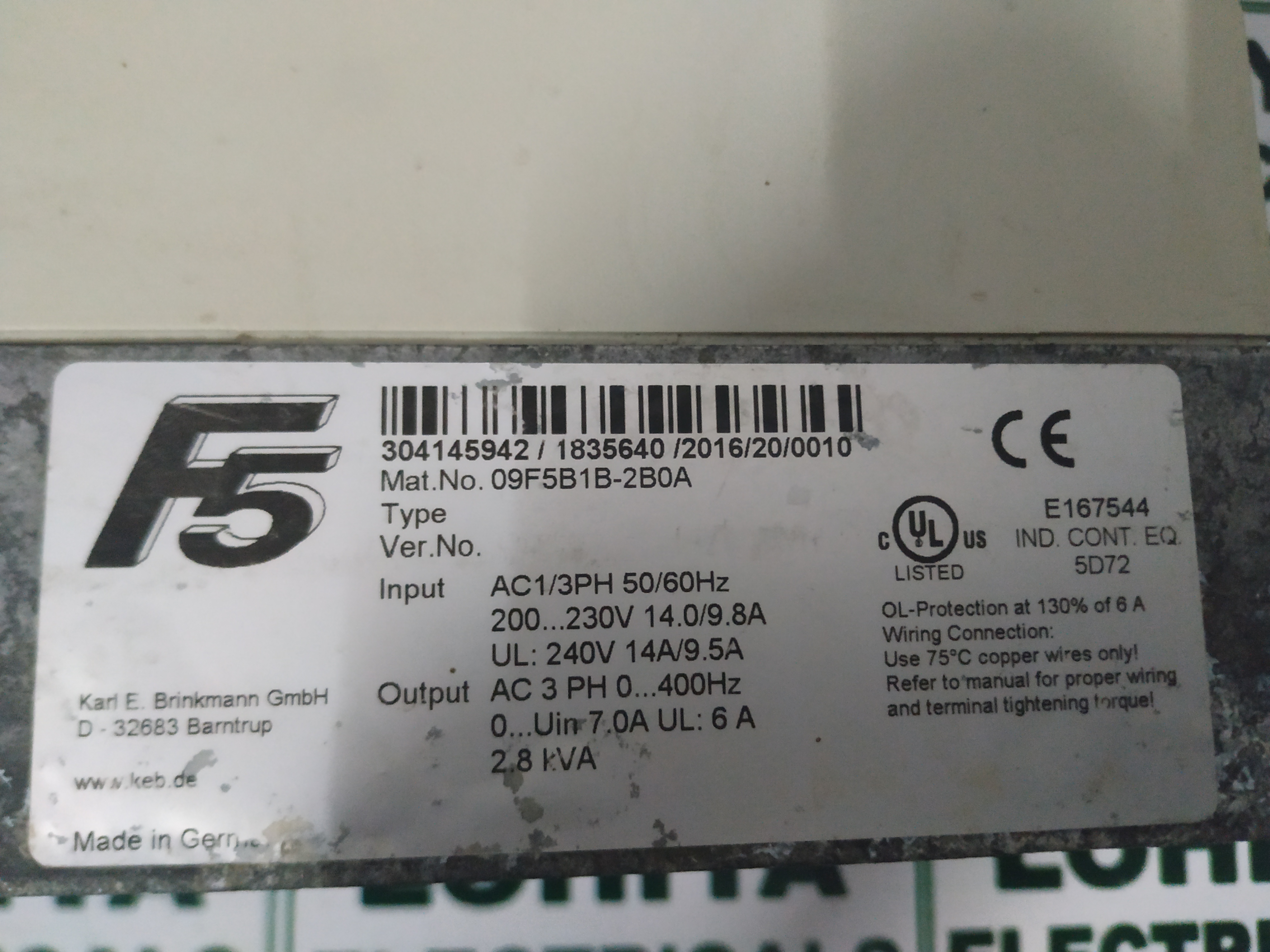 Keb 09f5b1b-2b0a Servo Drive