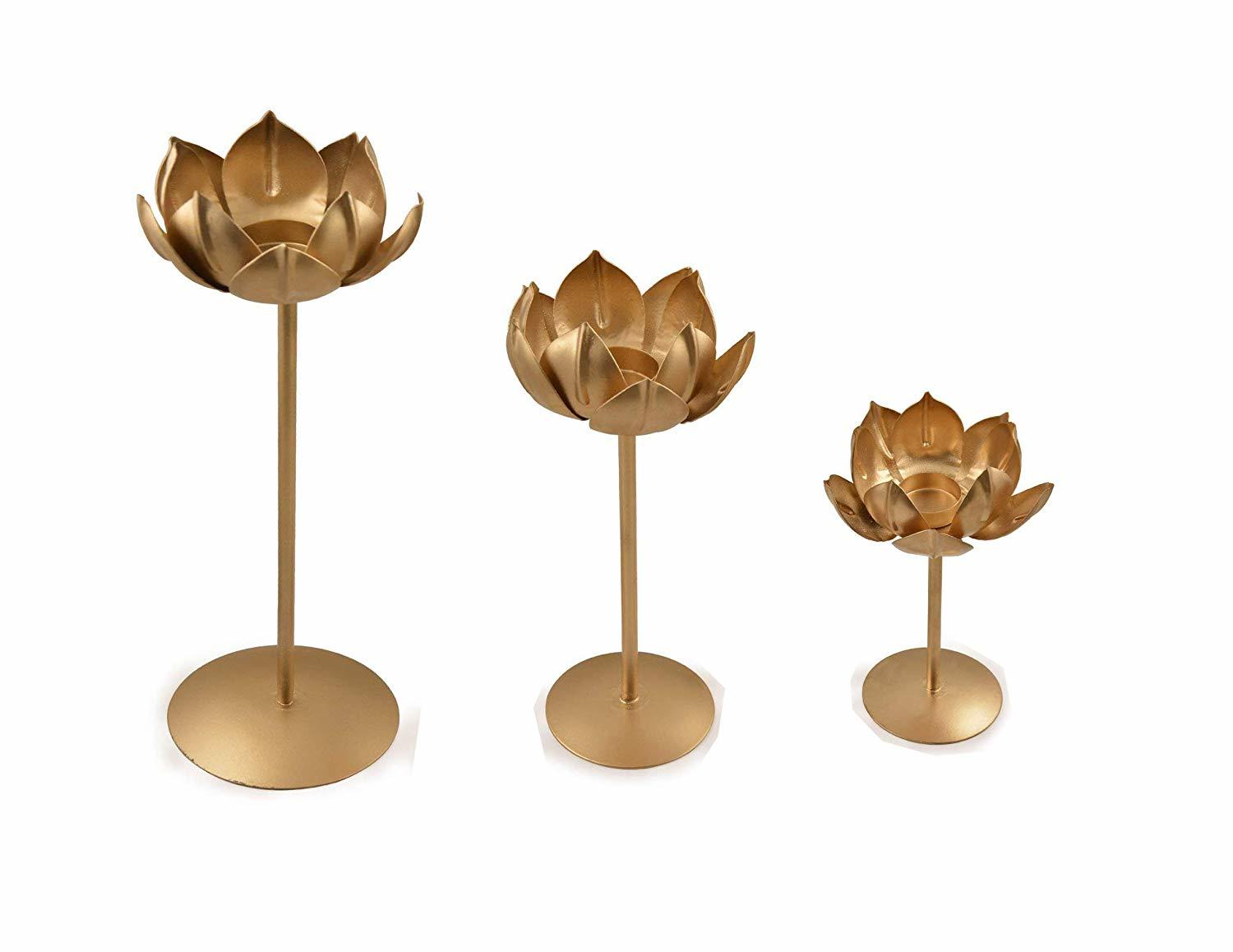 Brass New Designed With Middle Golden Candle Holder