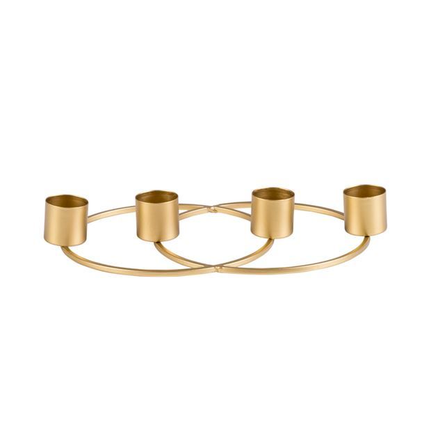 Brass Three Ring Candle Holder