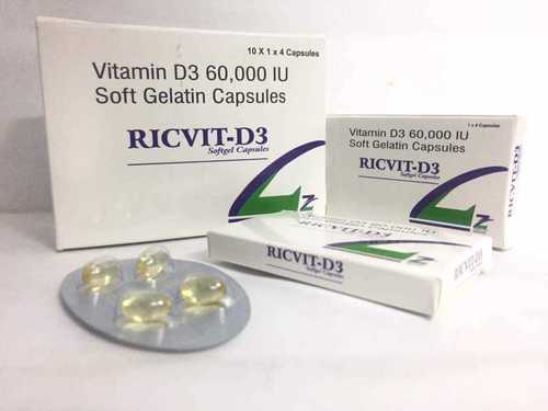 विटामिन डी3 60,000 आईयू सॉफ्ट जिलेटिन कैप्सूल