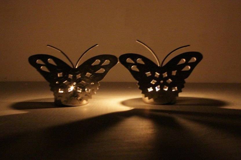 Brass Small Palm Tree Black Candle Holder